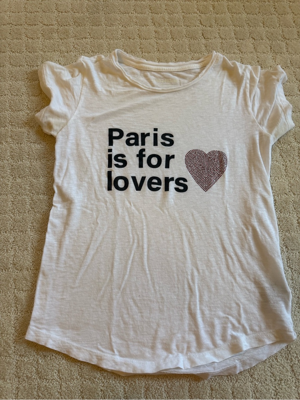 Zadig and Voltaire White 'Paris Is For Lovers' tee